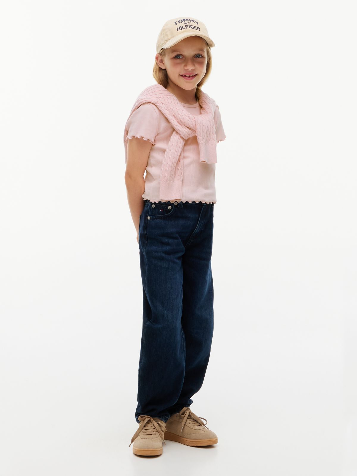 Essential Ruffle Ribbed Extra Slim Top — Pink