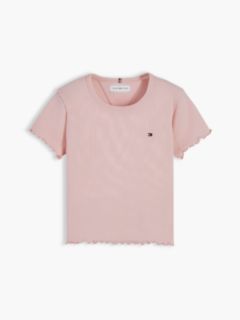 Essential Ruffle Ribbed Extra Slim Top — Pink 5