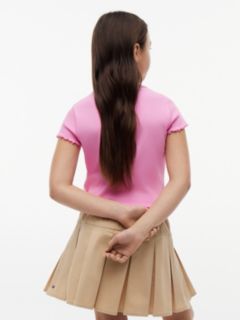 Essential Ruffle Ribbed Extra Slim Top — Pink 4