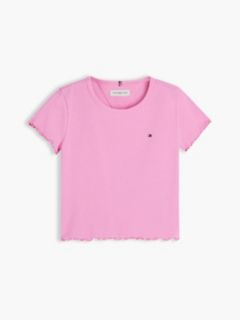Essential Ruffle Ribbed Extra Slim Top — Pink 5