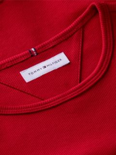 Essential Ruffle Ribbed Extra Slim Top — Red 6