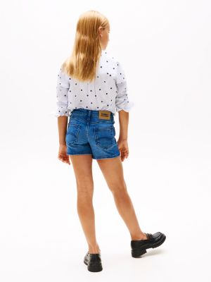 blue nora denim shorts for girls tommy hilfiger