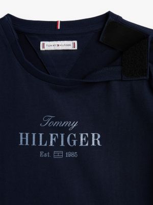 blauw adaptive t-shirt met logo voor meisjes - tommy hilfiger