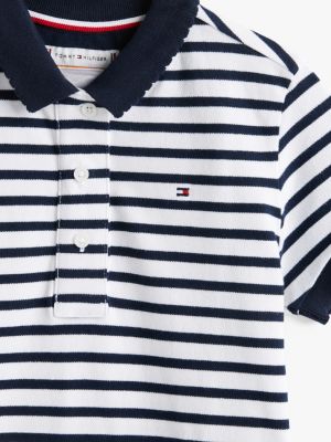 meerdere kleuren adaptive polo-jurk met geborduurde vlag voor meisjes - tommy hilfiger