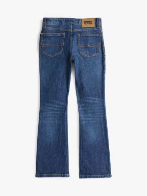 blau adaptive ausgestellte jeans mit fade-effekt für mädchen - tommy hilfiger