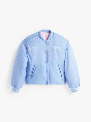 blue reversible relaxed bomber jacket for girls tommy hilfiger