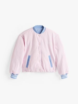 blue reversible relaxed bomber jacket for girls tommy hilfiger