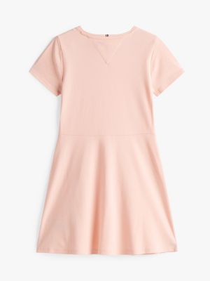 pink adaptive slim skater dress for girls tommy hilfiger