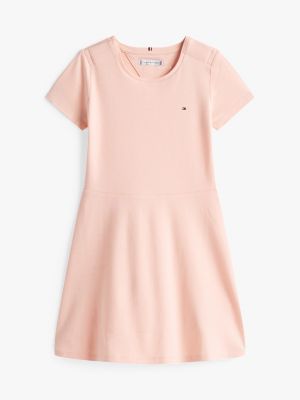 pink adaptive slim skater dress for girls tommy hilfiger