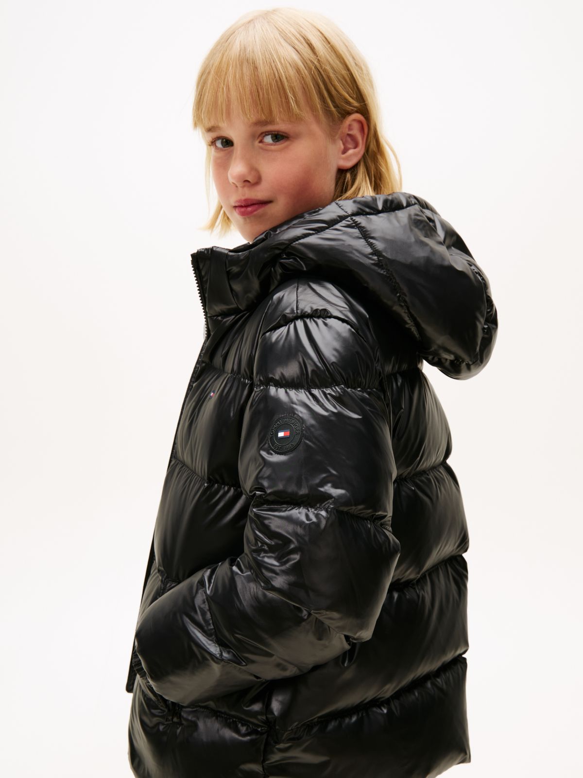 Essential Shiny Down Jacket — Black