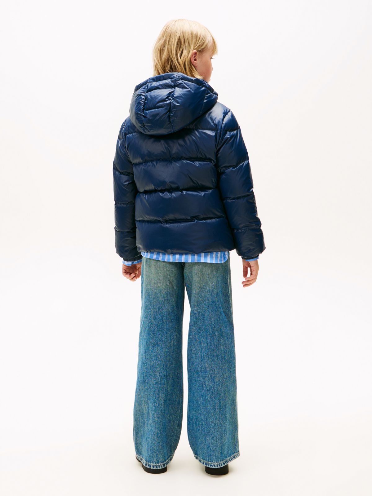 Essential Shiny Down Jacket — Blue