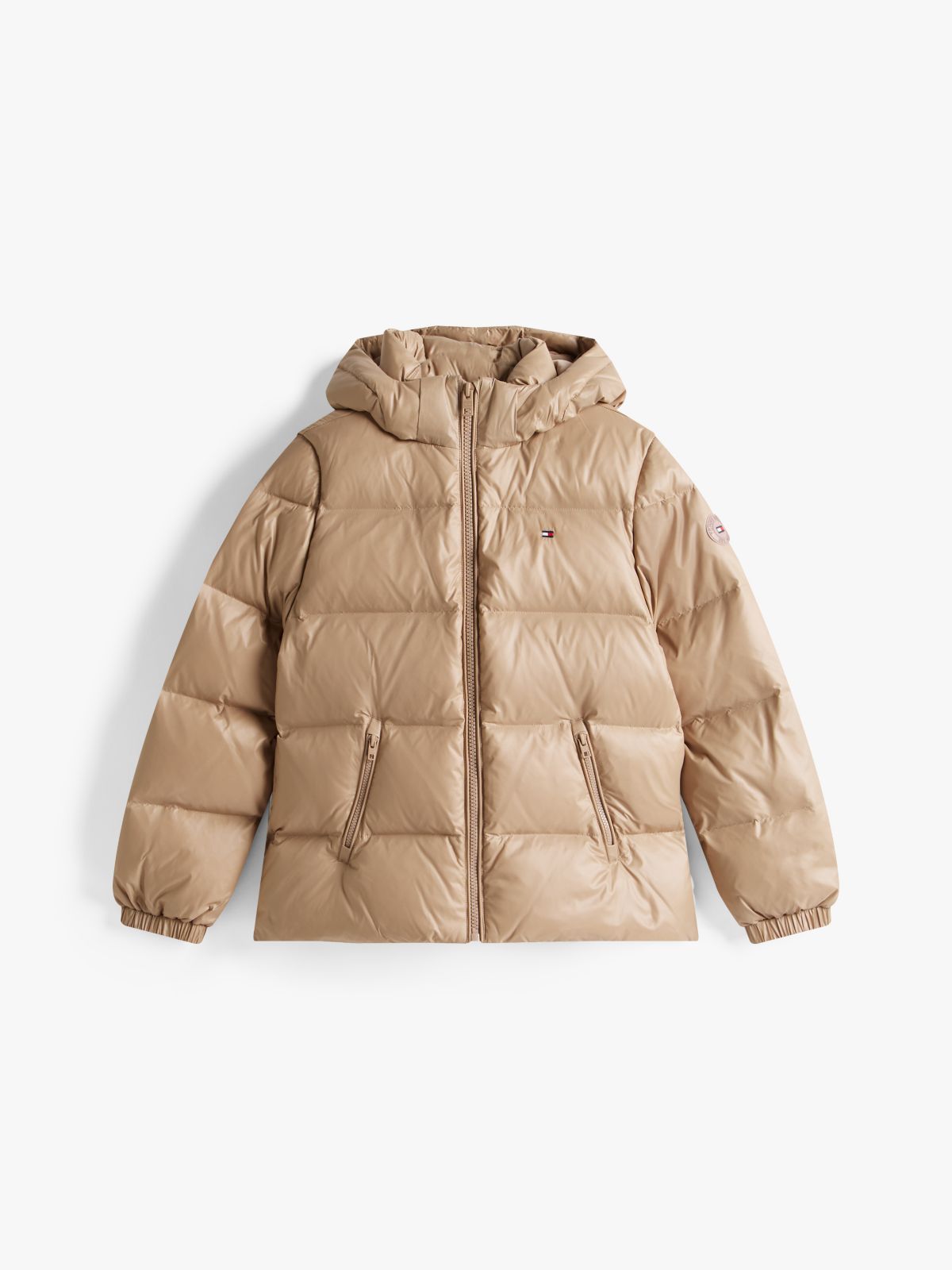 Essential Shiny Down Jacket — Brown