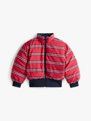 blau wendbare relaxed fit puffer-bomberjacke für mädchen - tommy hilfiger