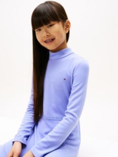 Sparkle Logo Mock Neck Skater Dress — Purple 2