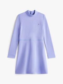 Sparkle Logo Mock Neck Skater Dress — Purple 5