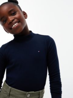 Essential Ruffle Ribbed Long Sleeve Top — Blue 3
