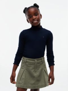 Essential Ruffle Ribbed Long Sleeve Top — Blue 1