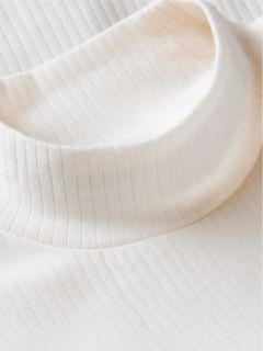 Essential Ruffle Ribbed Long Sleeve Top — White 6