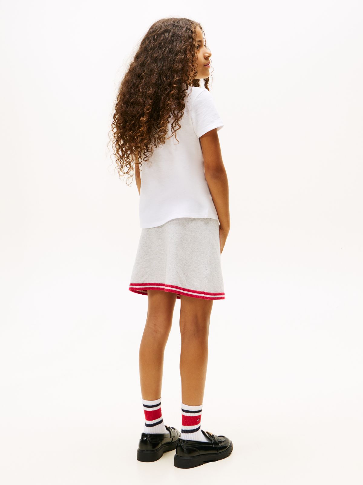 Varsity Flock Logo Slim T-Shirt — White