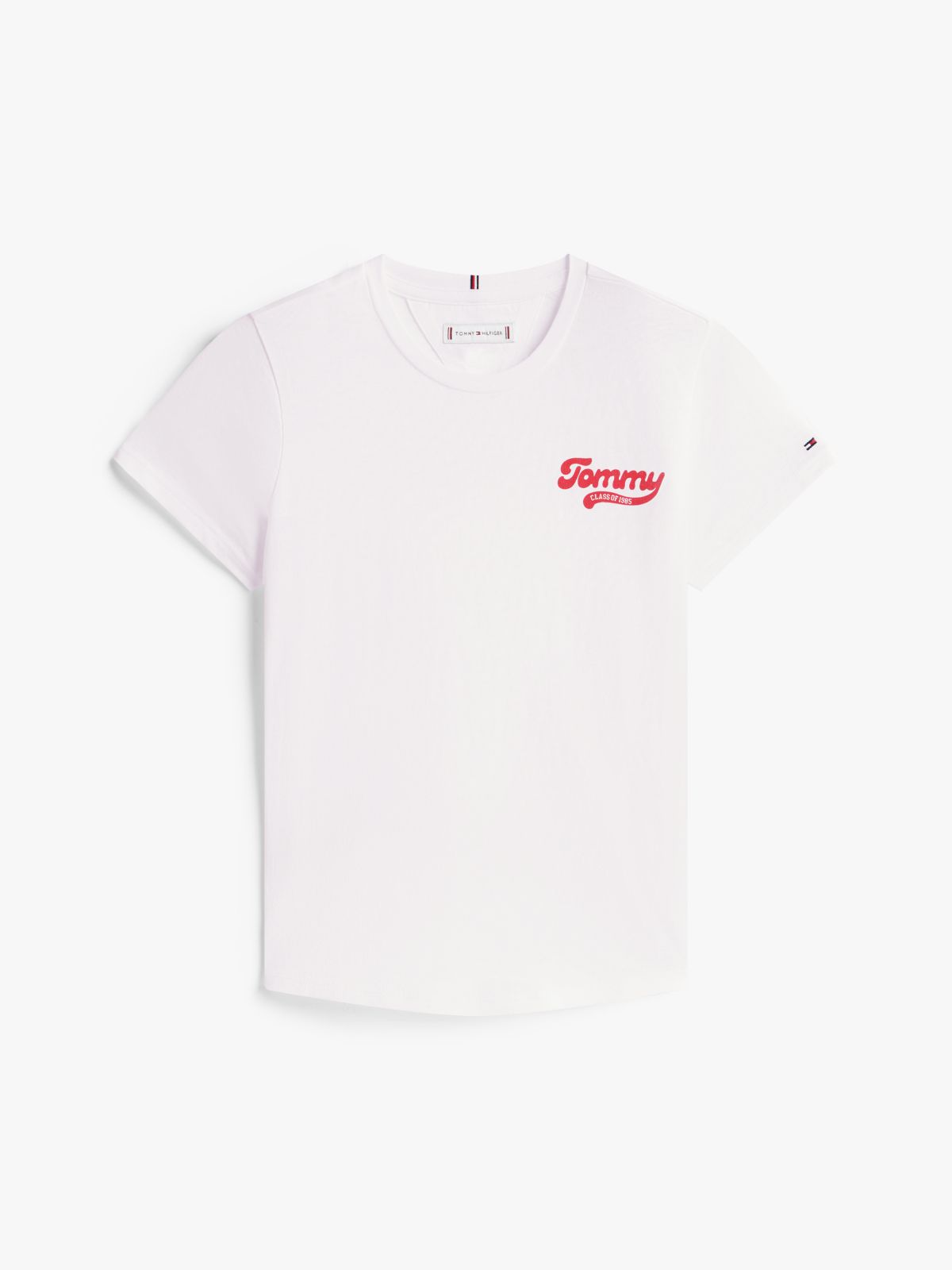 Varsity Flock Logo Slim T-Shirt — White