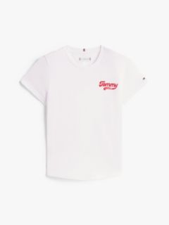 Varsity Flock Logo Slim T-Shirt — White 5