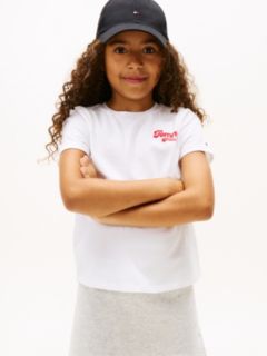 Varsity Flock Logo Slim T-Shirt — White 1