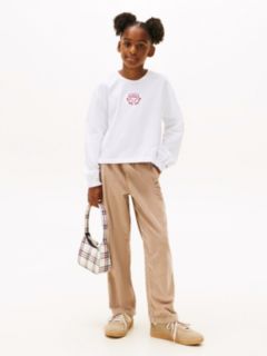 Heart Logo Embroidery Long Sleeve T-Shirt — White 3