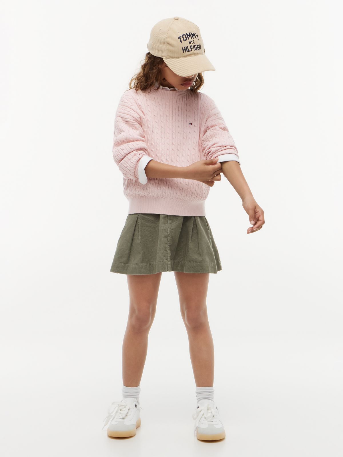 Cable Knit Relaxed Jumper — Pink