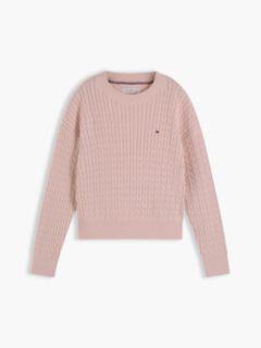 Cable Knit Relaxed Jumper — Pink 5