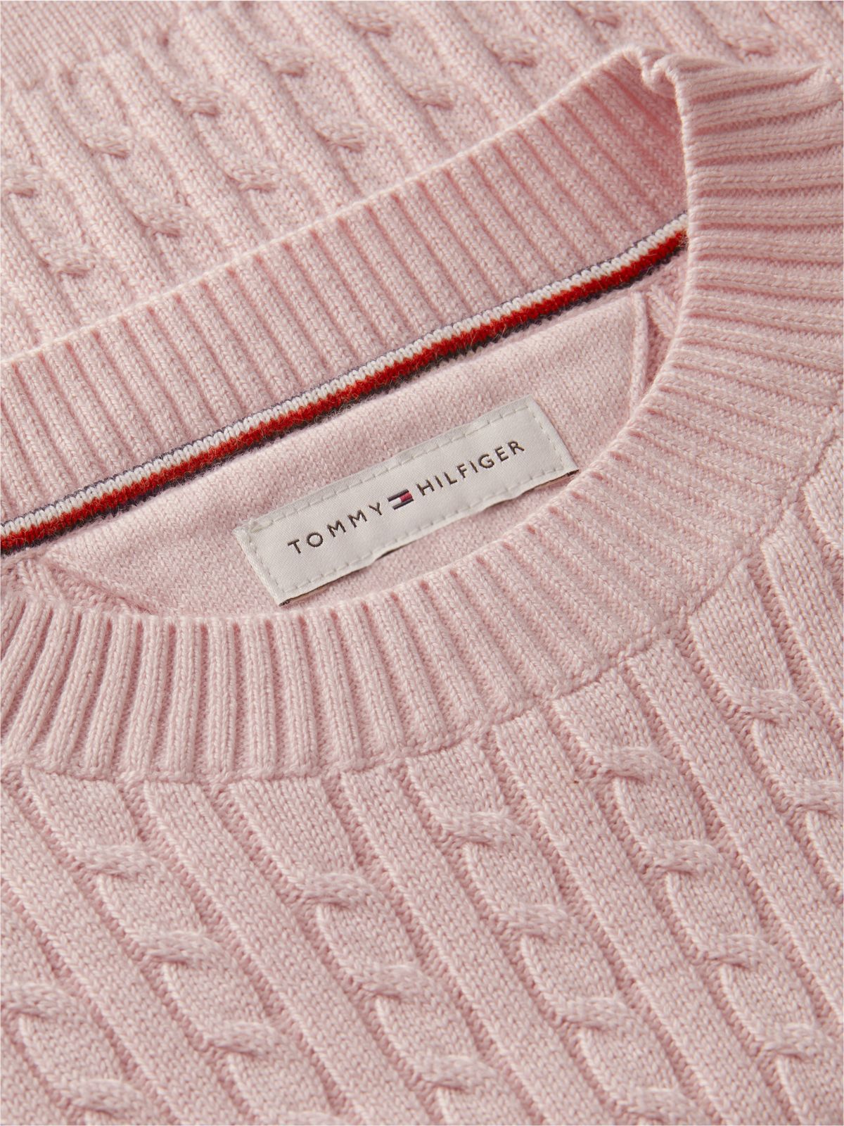 Cable Knit Relaxed Jumper — Pink