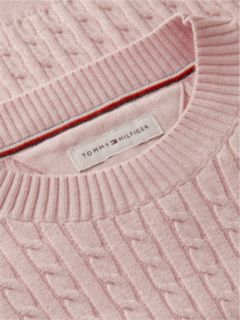 Cable Knit Relaxed Jumper — Pink 6