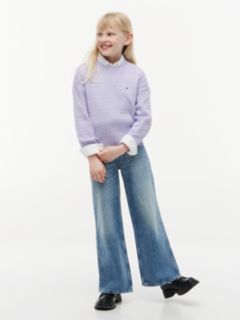 Cable Knit Relaxed Jumper — Purple 2