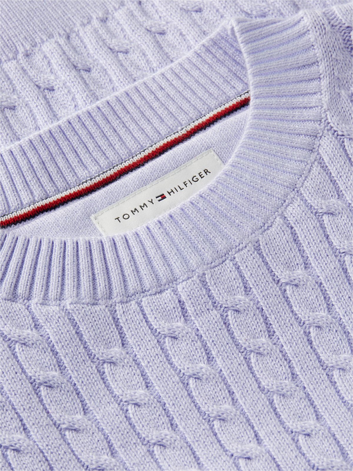 Cable Knit Relaxed Jumper — Purple