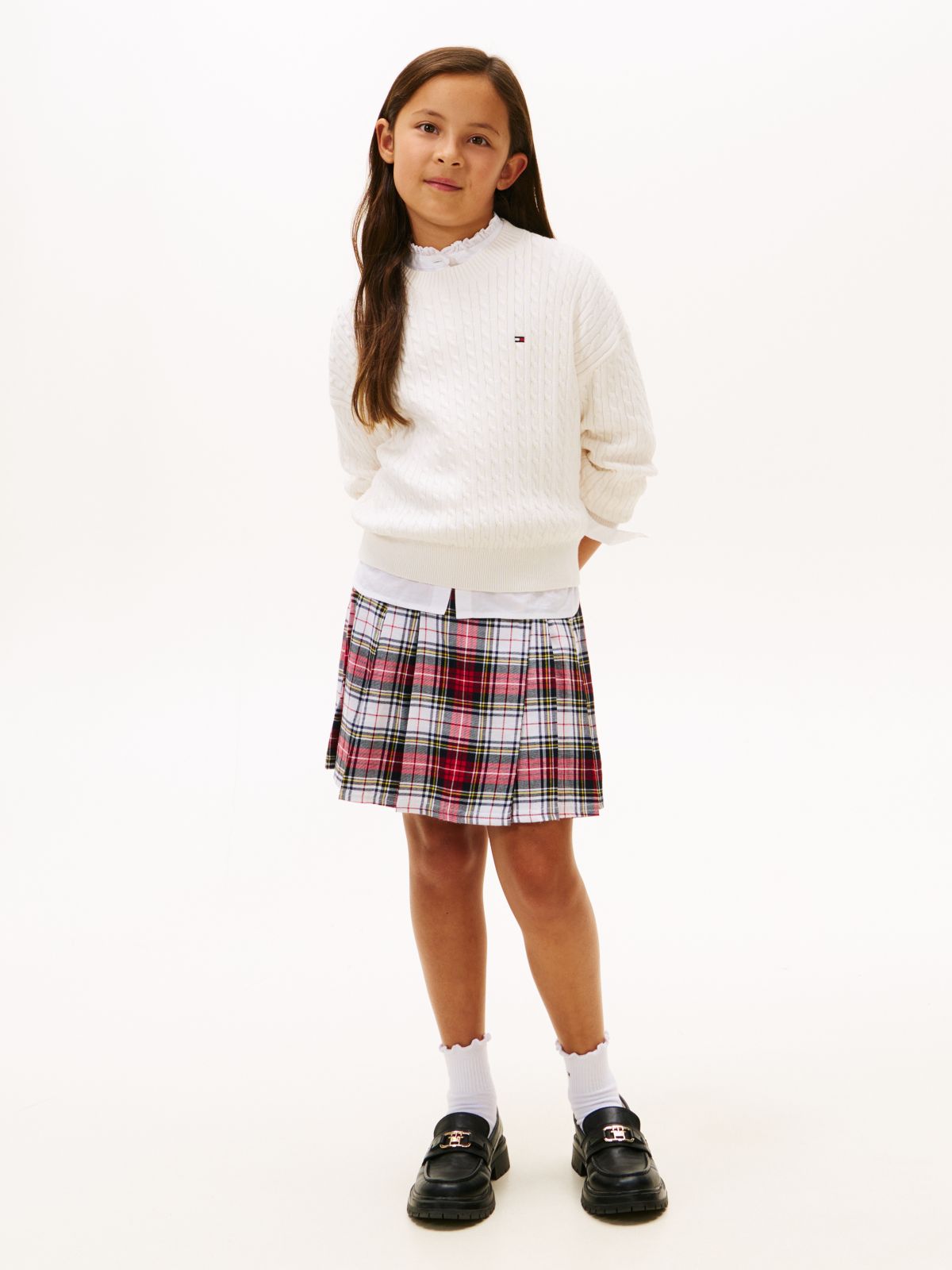 Cable Knit Relaxed Jumper — White