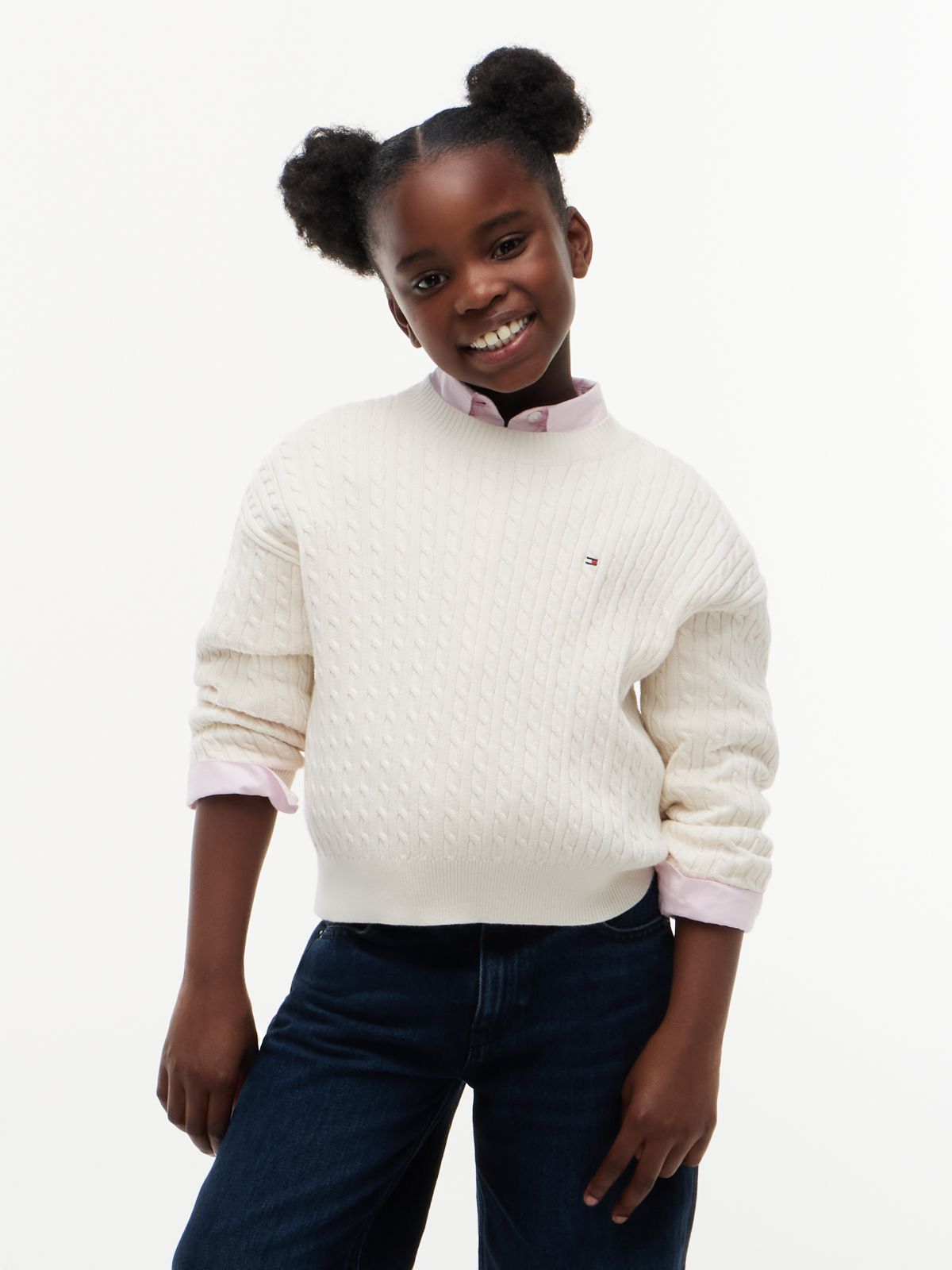 Cable Knit Relaxed Jumper — Yellow