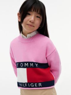 Heritage Intarsia Flag Relaxed Jumper — Pink 3