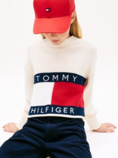 Heritage Intarsia Flag Relaxed Jumper — White 2