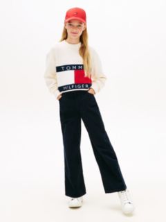 Heritage Intarsia Flag Relaxed Jumper — White 3