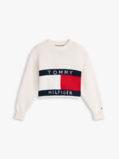 Heritage Intarsia Flag Relaxed Jumper — White 5