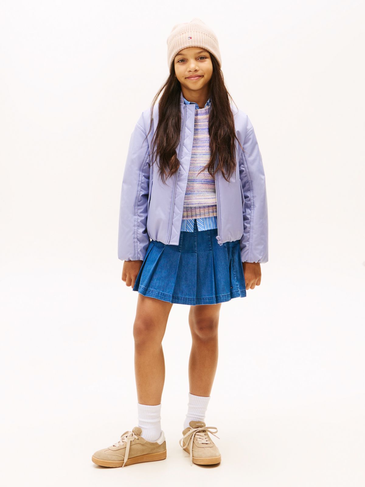 Essential Relaxed Padded Bomber Jacket — Blue