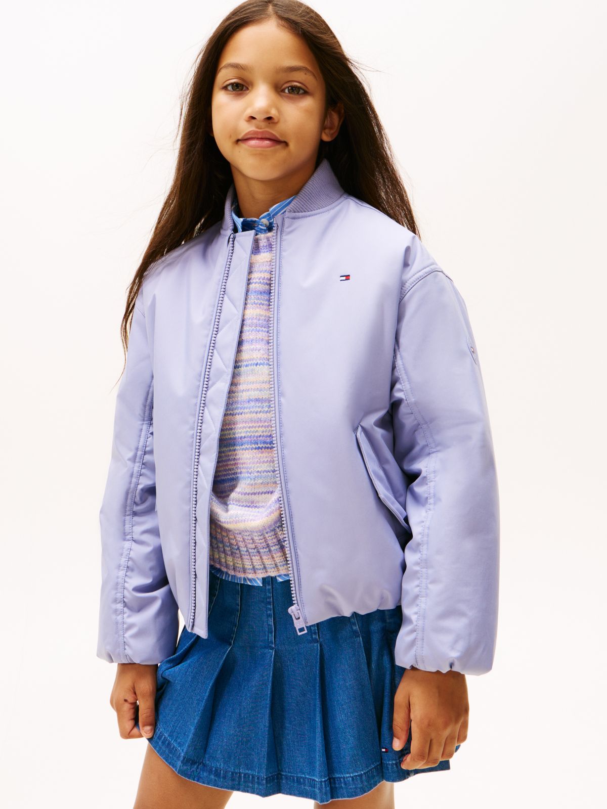 Essential Relaxed Padded Bomber Jacket — Blue