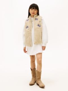 Floral Embroidery Jumper Dress With Wool — White 1
