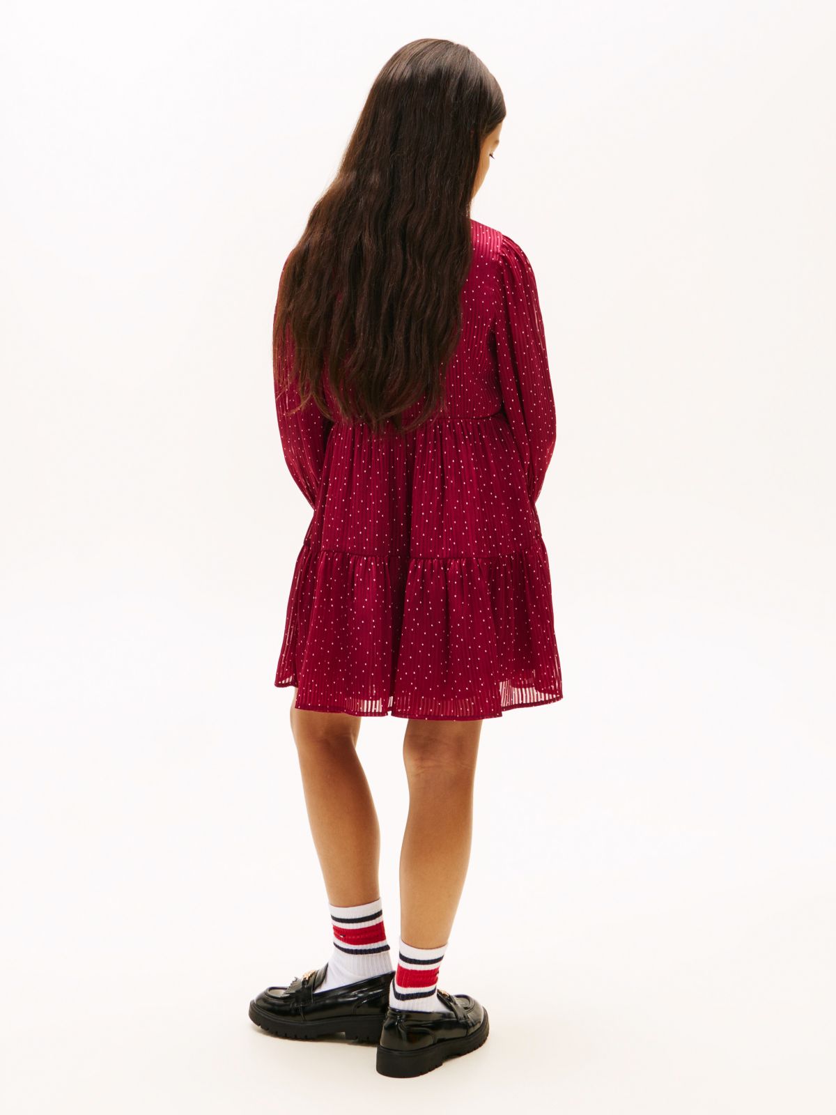 Festive Print Smock Detail A-Line Dress — Purple