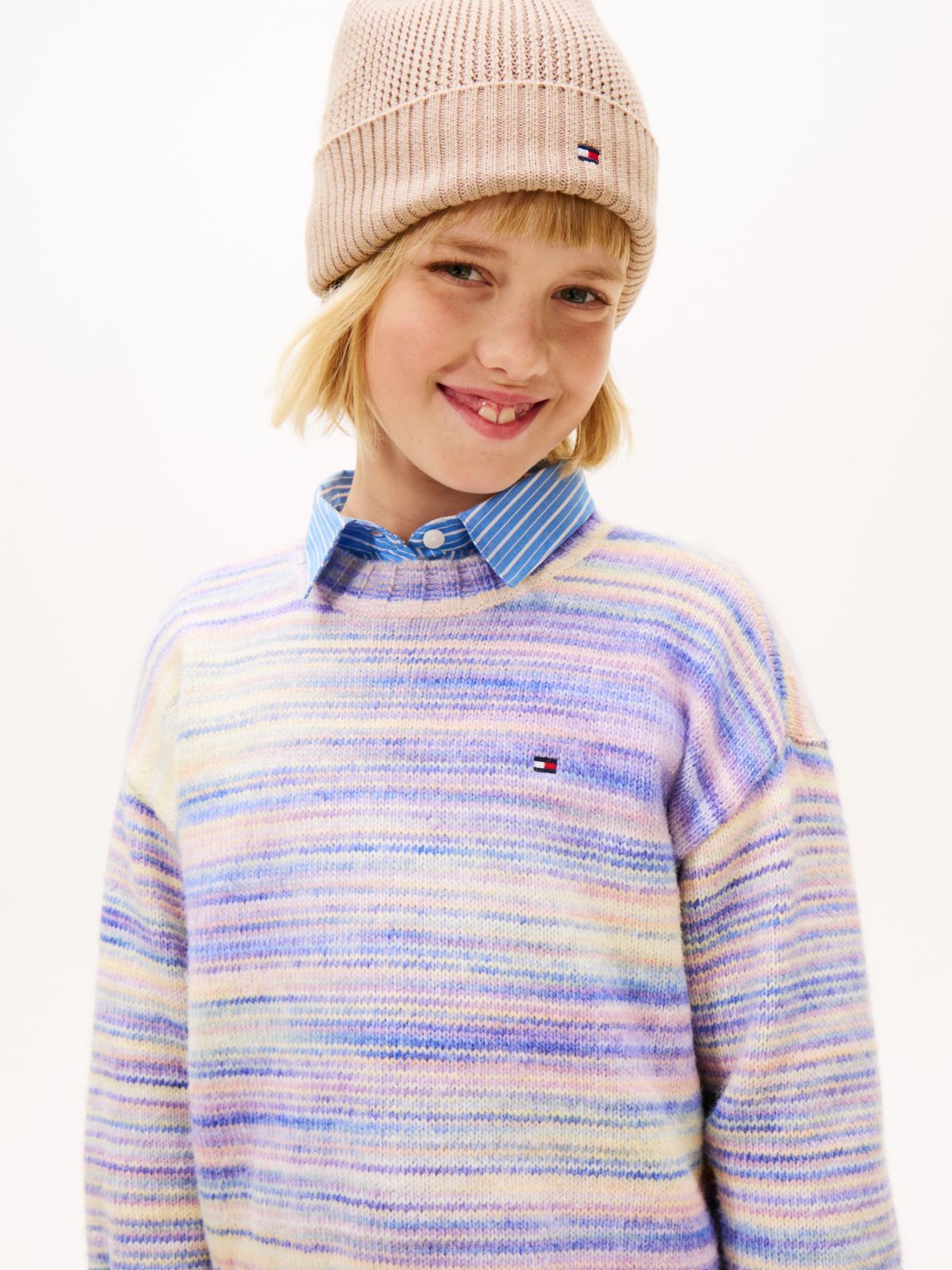 Essential Mélange Relaxed Jumper With Wool — Blue