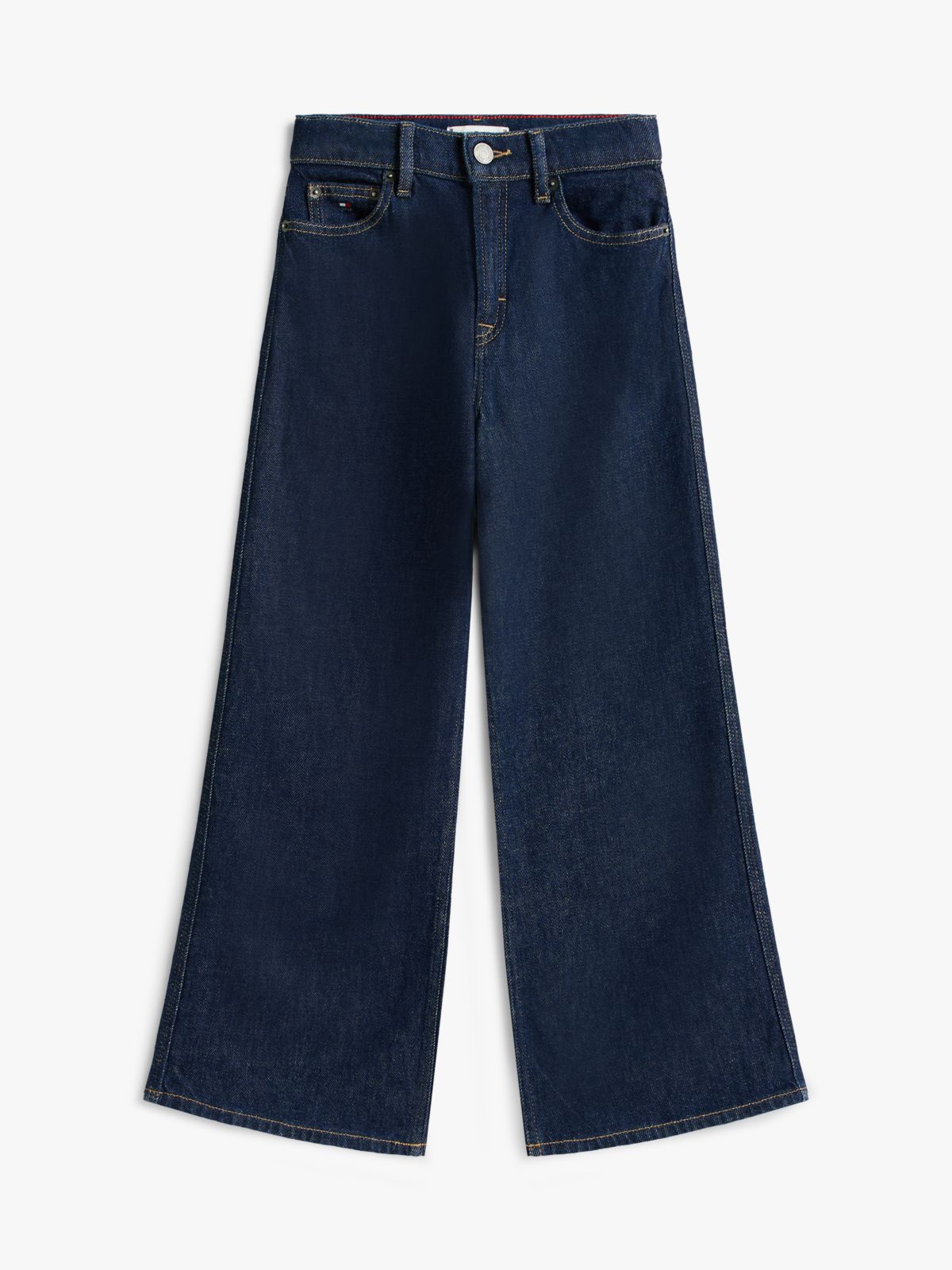 Mabel Flag Embroidery Wide Leg Jeans — Blue