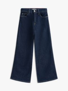 Mabel Flag Embroidery Wide Leg Jeans — Blue 5