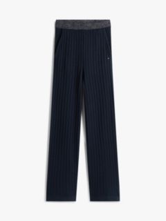 Glitter Cable Knit Wide Leg Trousers — Blue 5