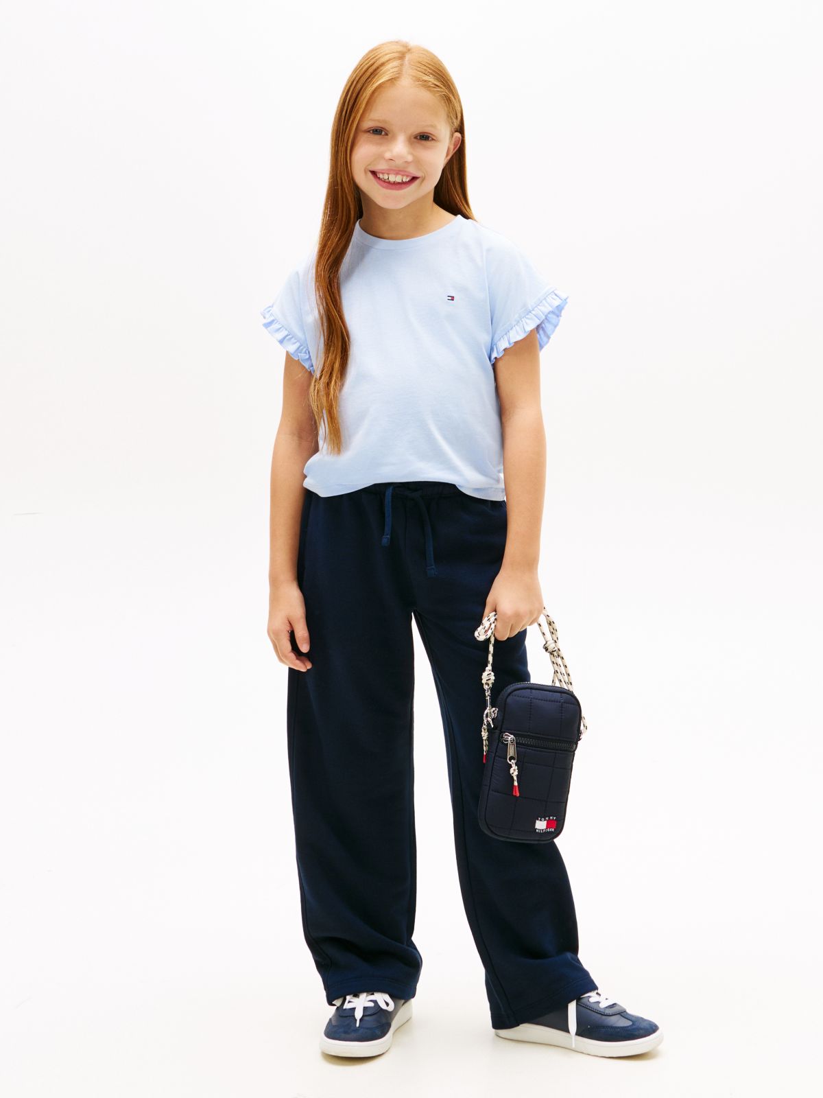 Essential Ruffle Cuff Relaxed Top — Blue