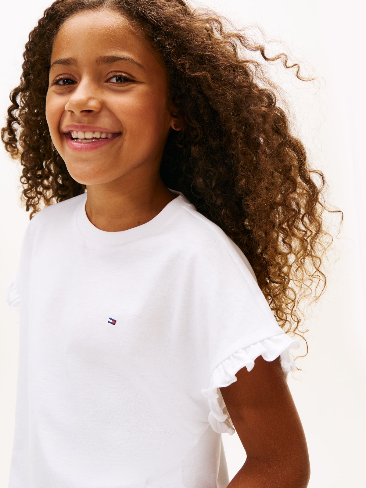 Essential Ruffle Cuff Relaxed Top — White