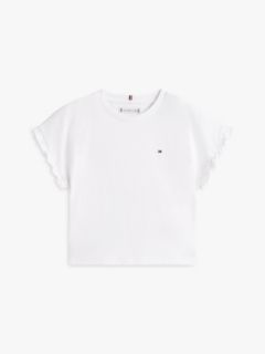 Essential Ruffle Cuff Relaxed Top — White 5